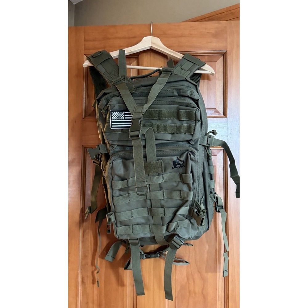 Military Green USCCA Tactical Backpack Adjustable Straps Pockets Zippers NWOT